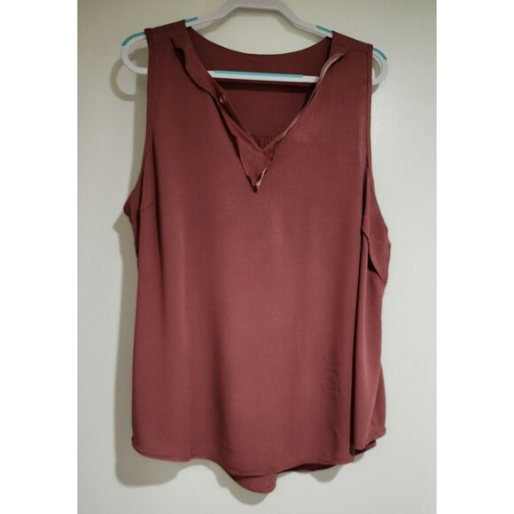 NWT Torrid Womens Sleeveless Crepe Tunic Shirt Dark Mauve Pullover US 2X (18-20) - Picture 3 of 10